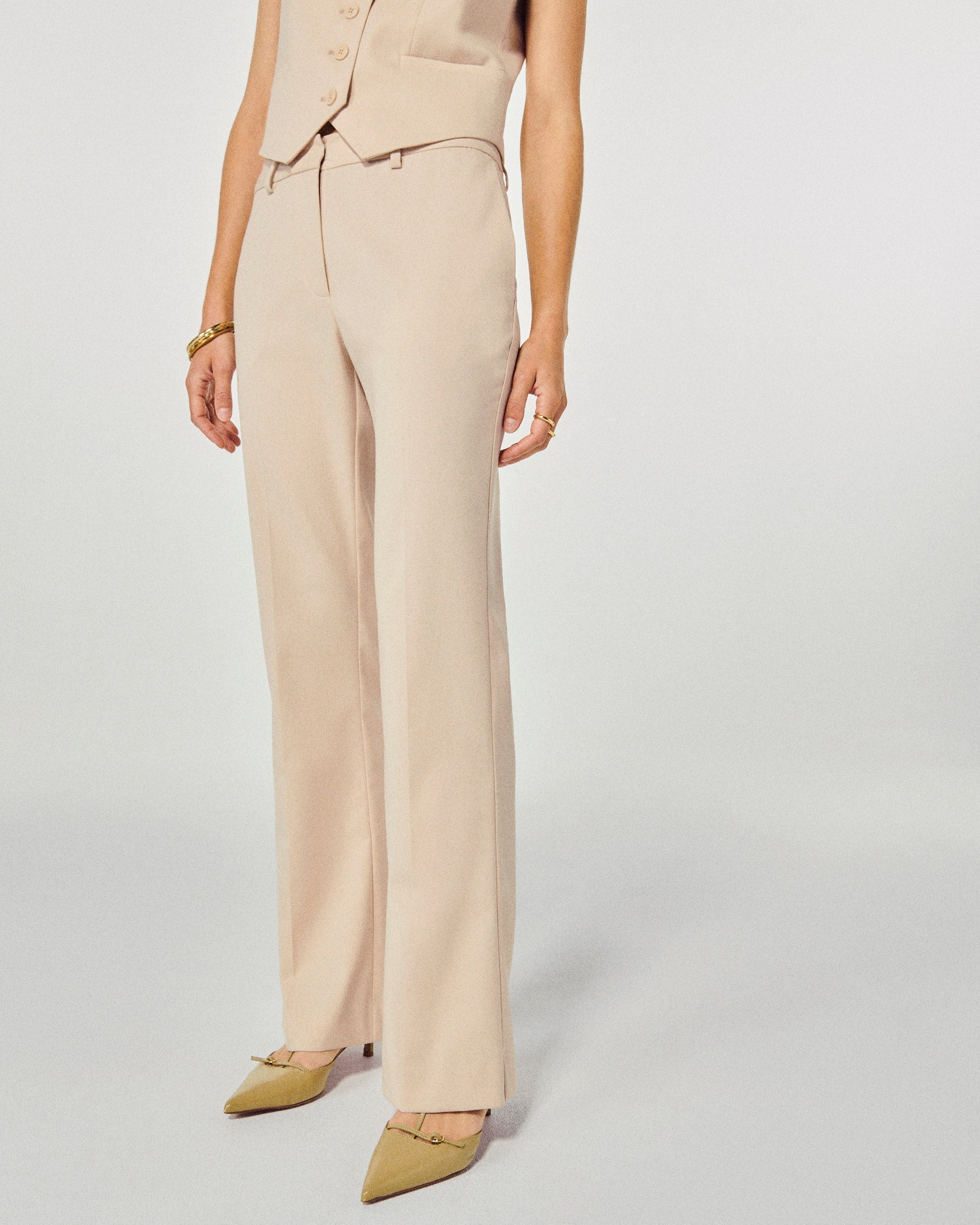 Pantalon large - Sable