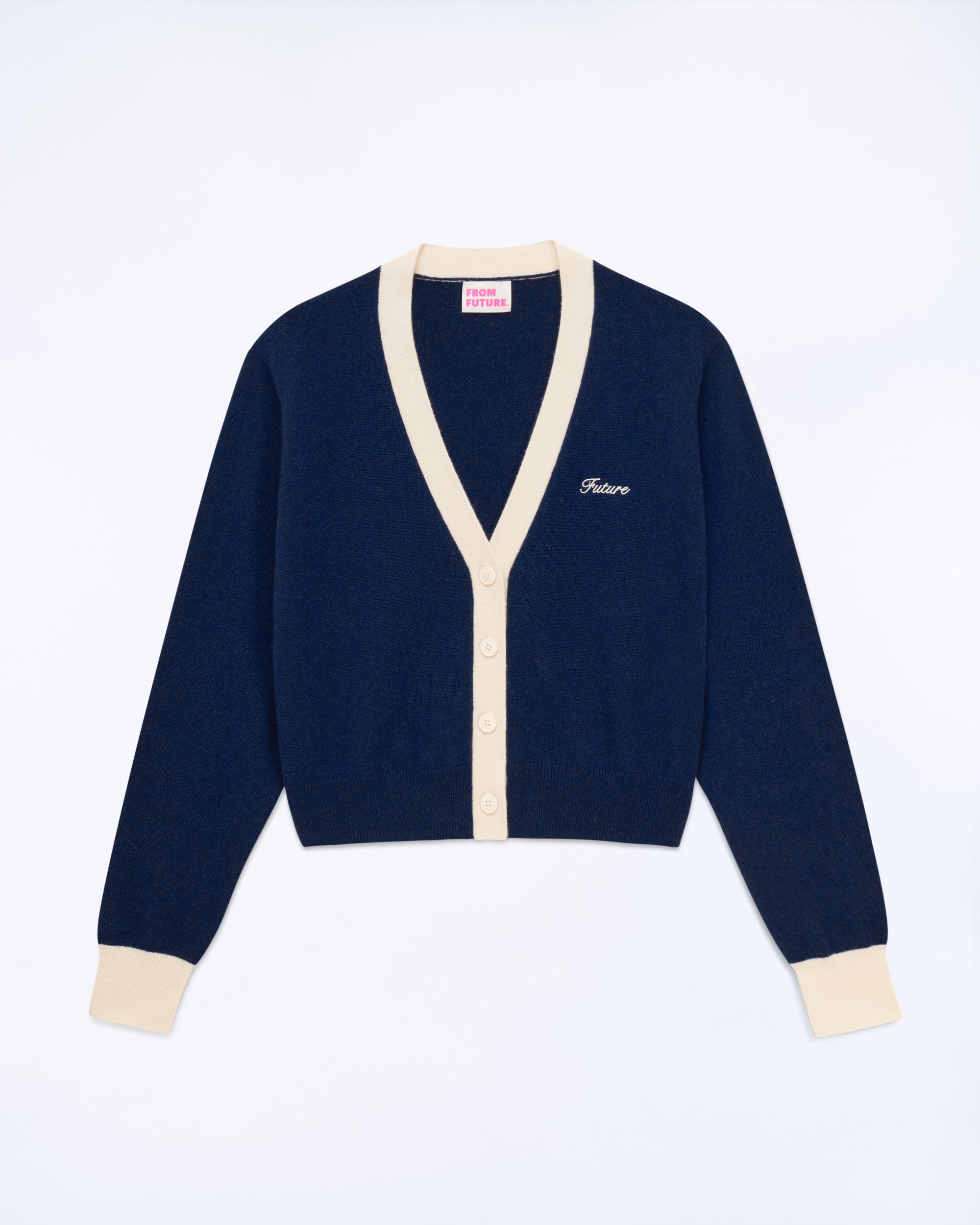 COLLEGE BLUE / NEW / QTY : 1 / Pull Cardigan Bicolore - College Blue