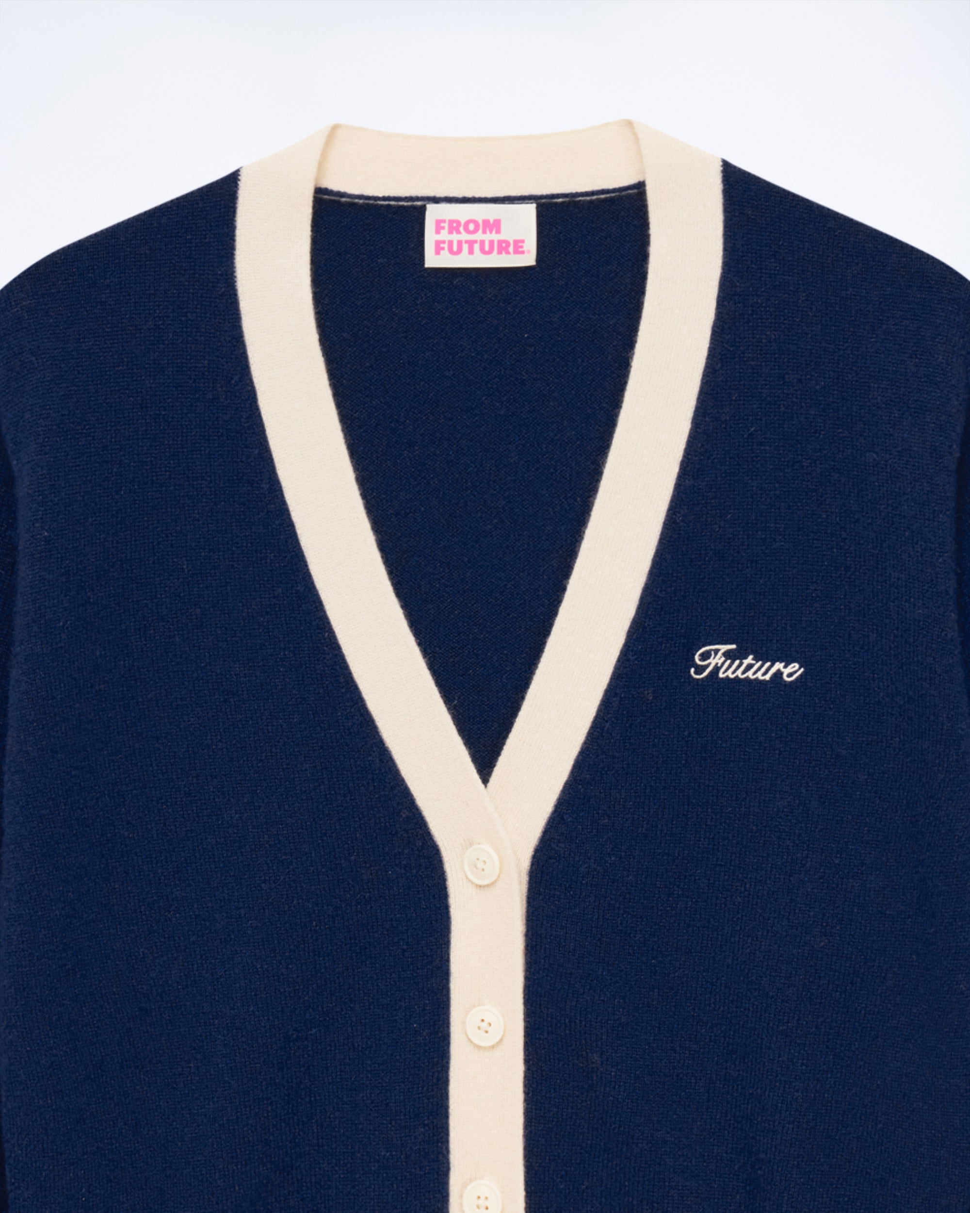 COLLEGE BLUE / NEW / QTY : 1 / Pull Cardigan Bicolore - College Blue