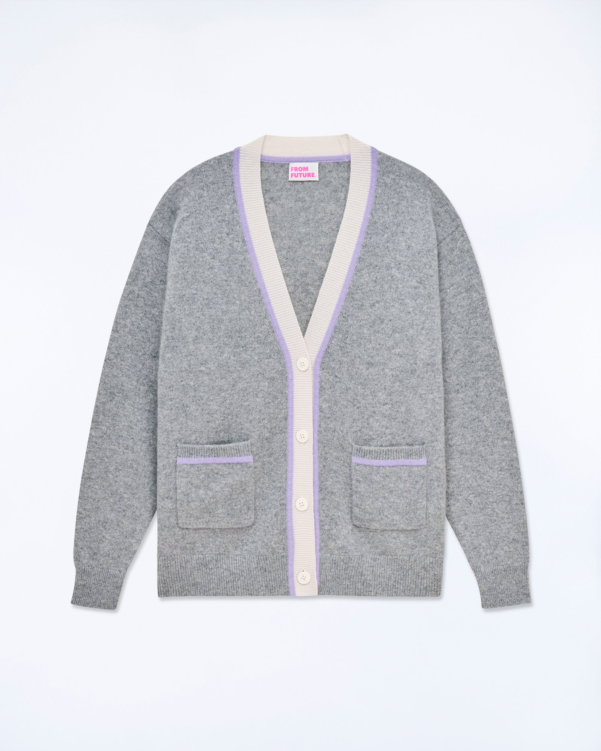 GRIS CHINE FONCE / NEW / QTY : 1 / Pull Cardigan - Gris Chine Fonce