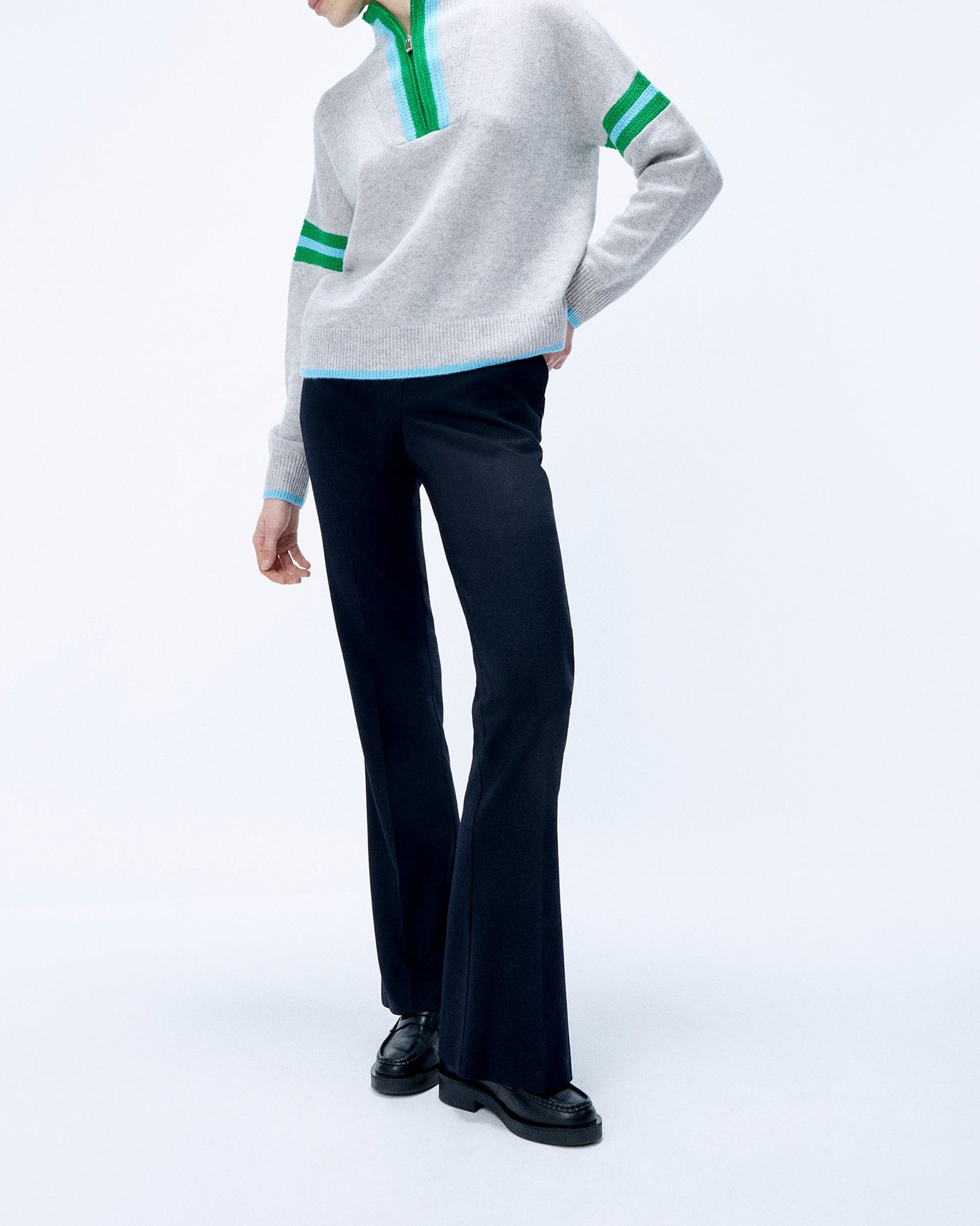 Pull à col camionneur en cachemire - Gris Chiné Clair