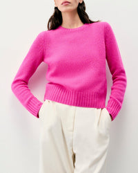 Pull à col rond en cachemire - Fuschia Pink
