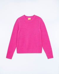 FUSCHIA PINK MOULINÉ / NEW / QTY : 1 / Pull Col Rond Court - Fuschia Pink Mouliné