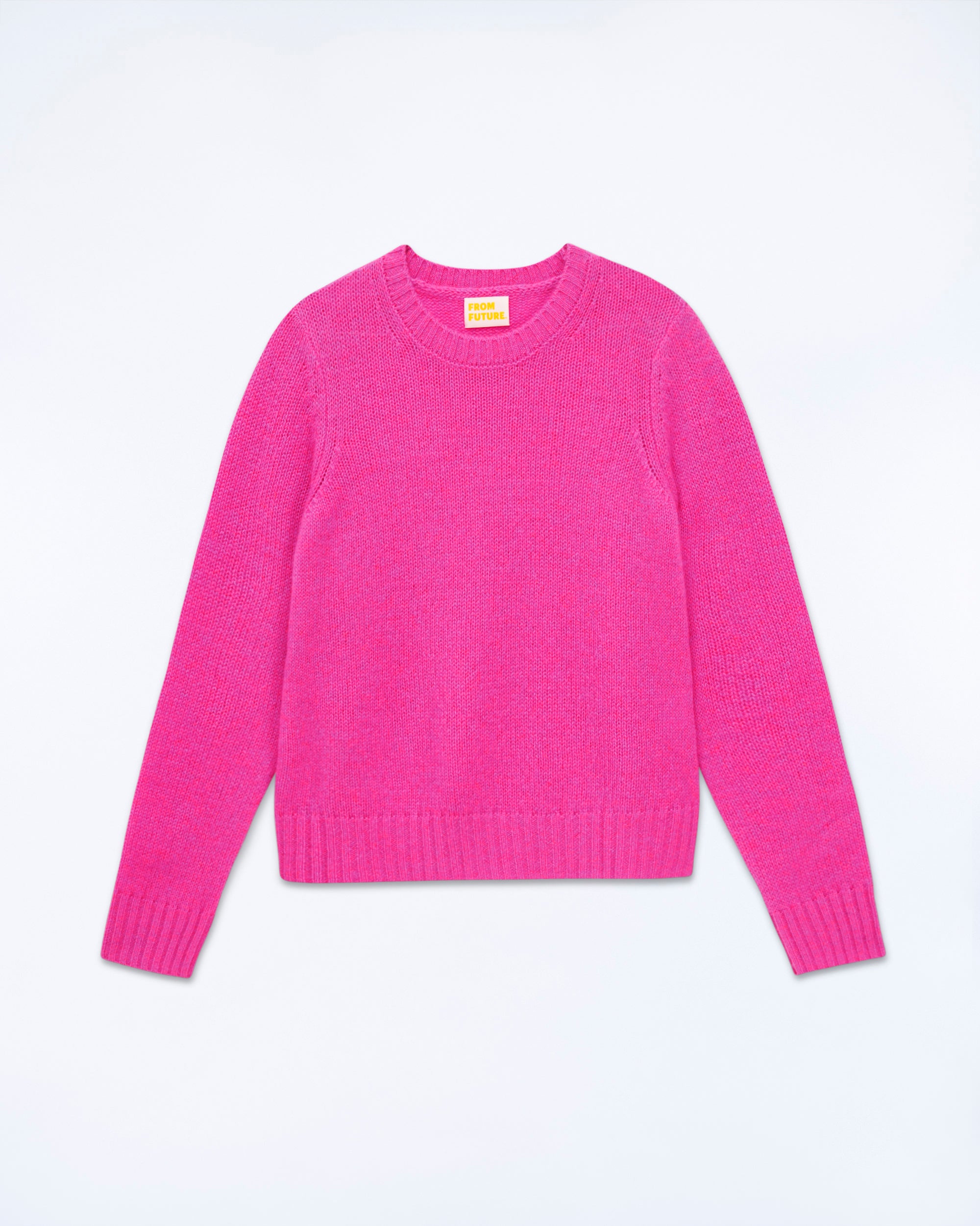 FUSCHIA PINK MOULINÉ / NEW / QTY : 1 / Pull Col Rond Court - Fuschia Pink Mouliné