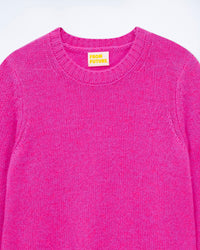 FUSCHIA PINK MOULINÉ / NEW / QTY : 1 / Pull Col Rond Court - Fuschia Pink Mouliné
