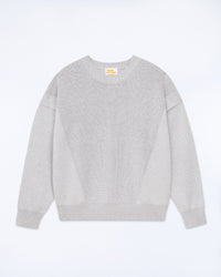 GRIS CHINE CLAIR / NEW / QTY : 16 / Pull Col Rond Maille Perlée - Gris Chine Clair