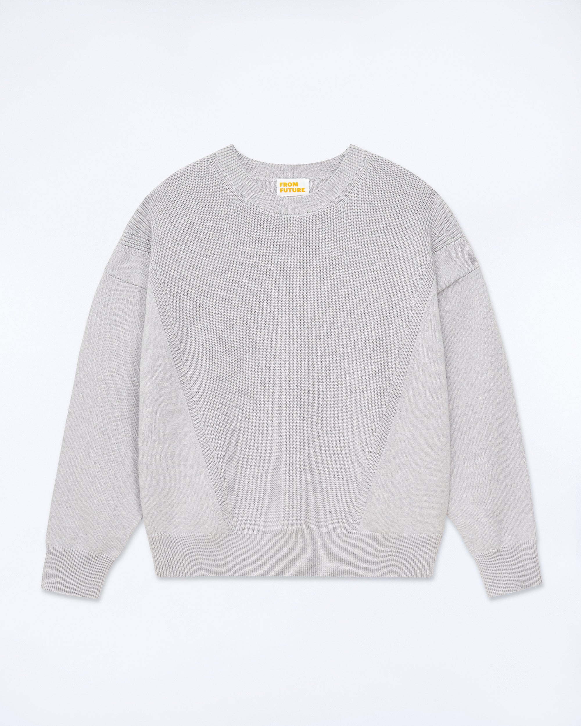 GRIS CHINE CLAIR / NEW / QTY : 16 / Pull Col Rond Maille Perlée - Gris Chine Clair