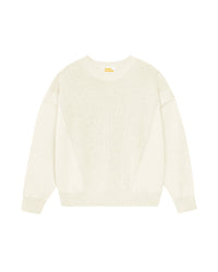 Pull Col Rond Maille Perlée  - Ecru