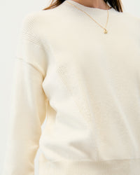 Y. ONLY PORTE / ECRU / NEW / QTY : 15 / Pull Col Rond Maille Perlée - Ecru