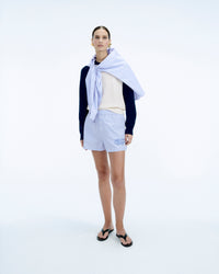 Y. ONLY PORTE / ECRU / NEW / QTY : 1 / Pull Col Rond Manches Contrastées - Ecru