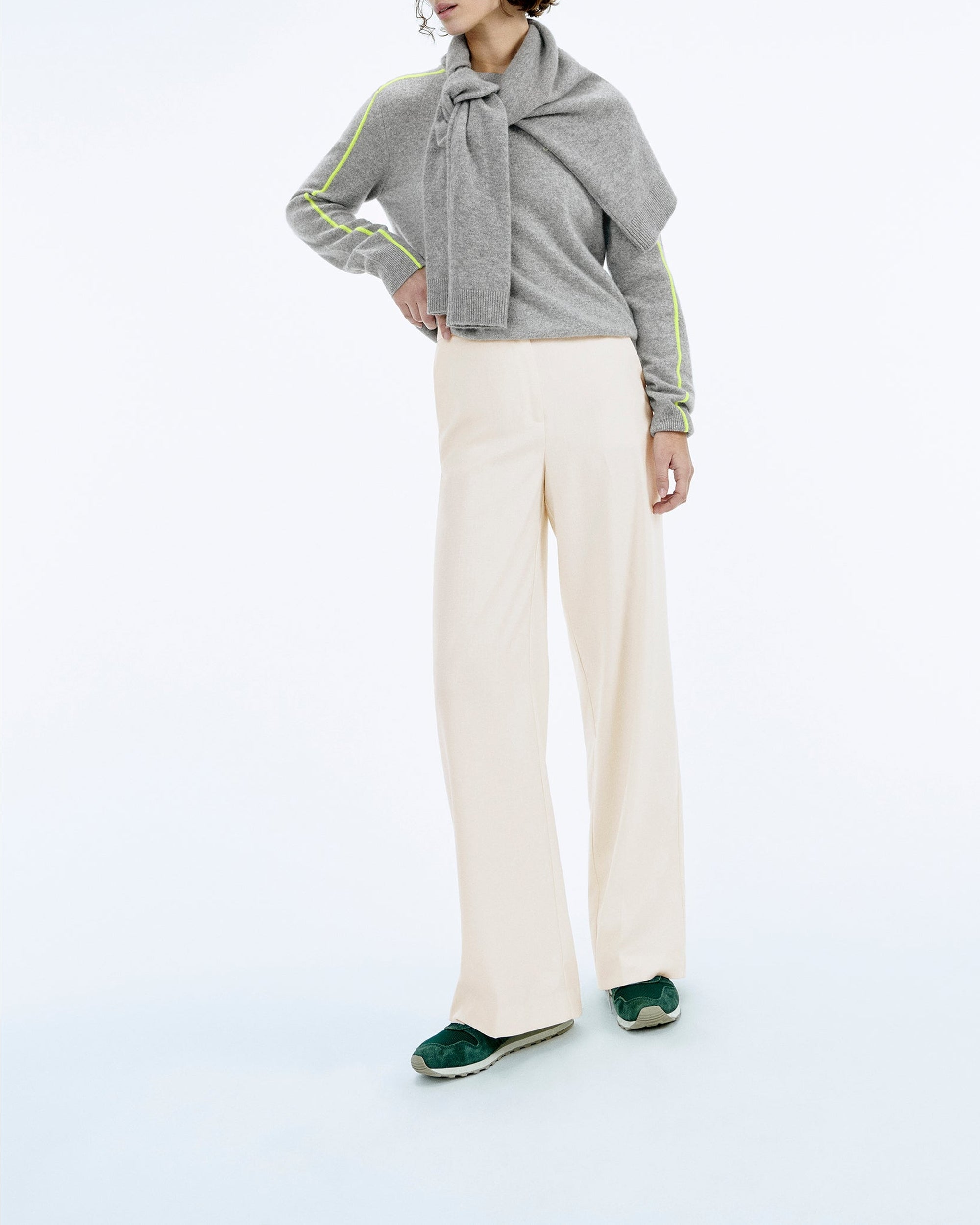 Pull à col rond en cachemire - Gris Chiné Foncé