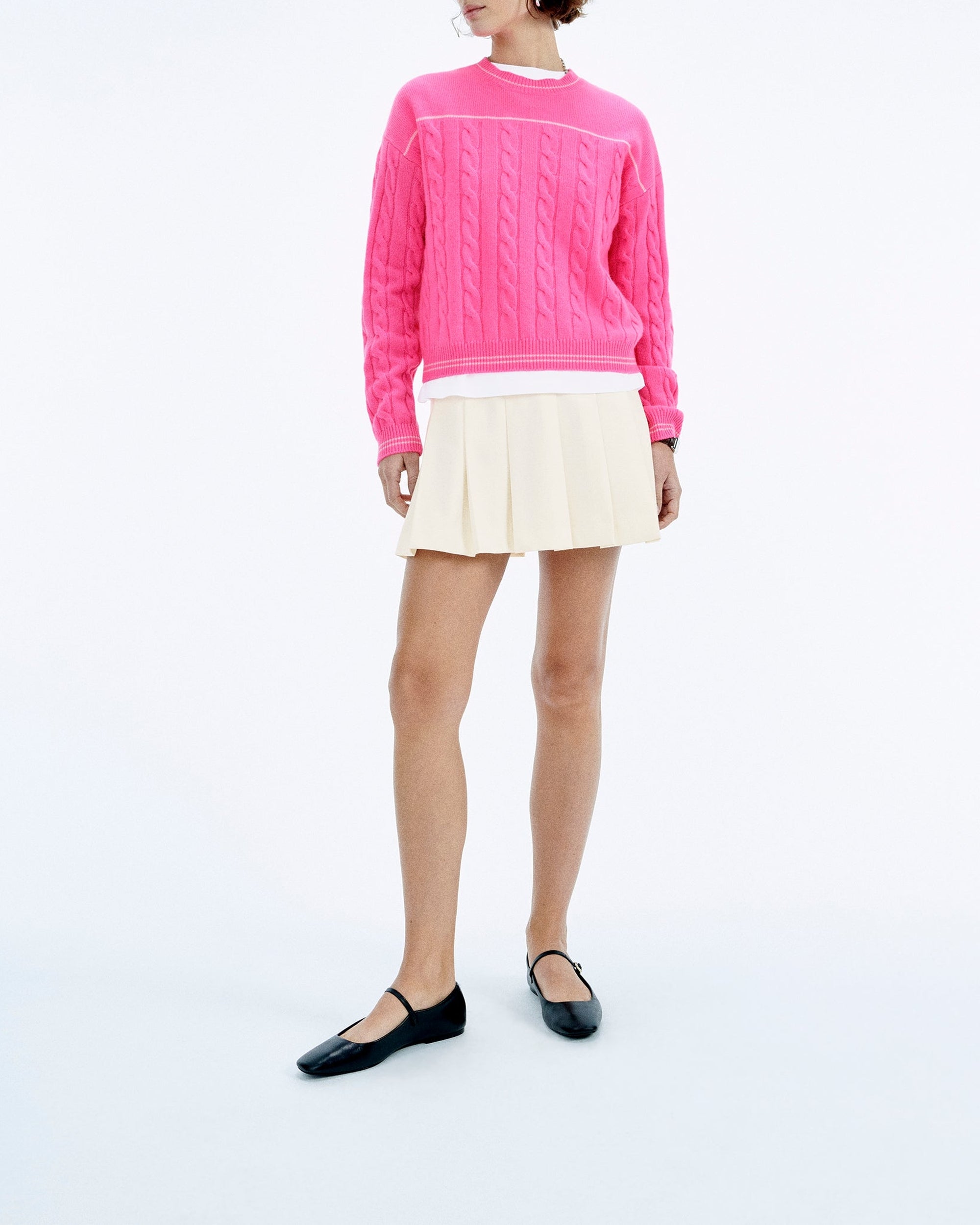 Pull à col rond Future en cachemire - Magic Pink