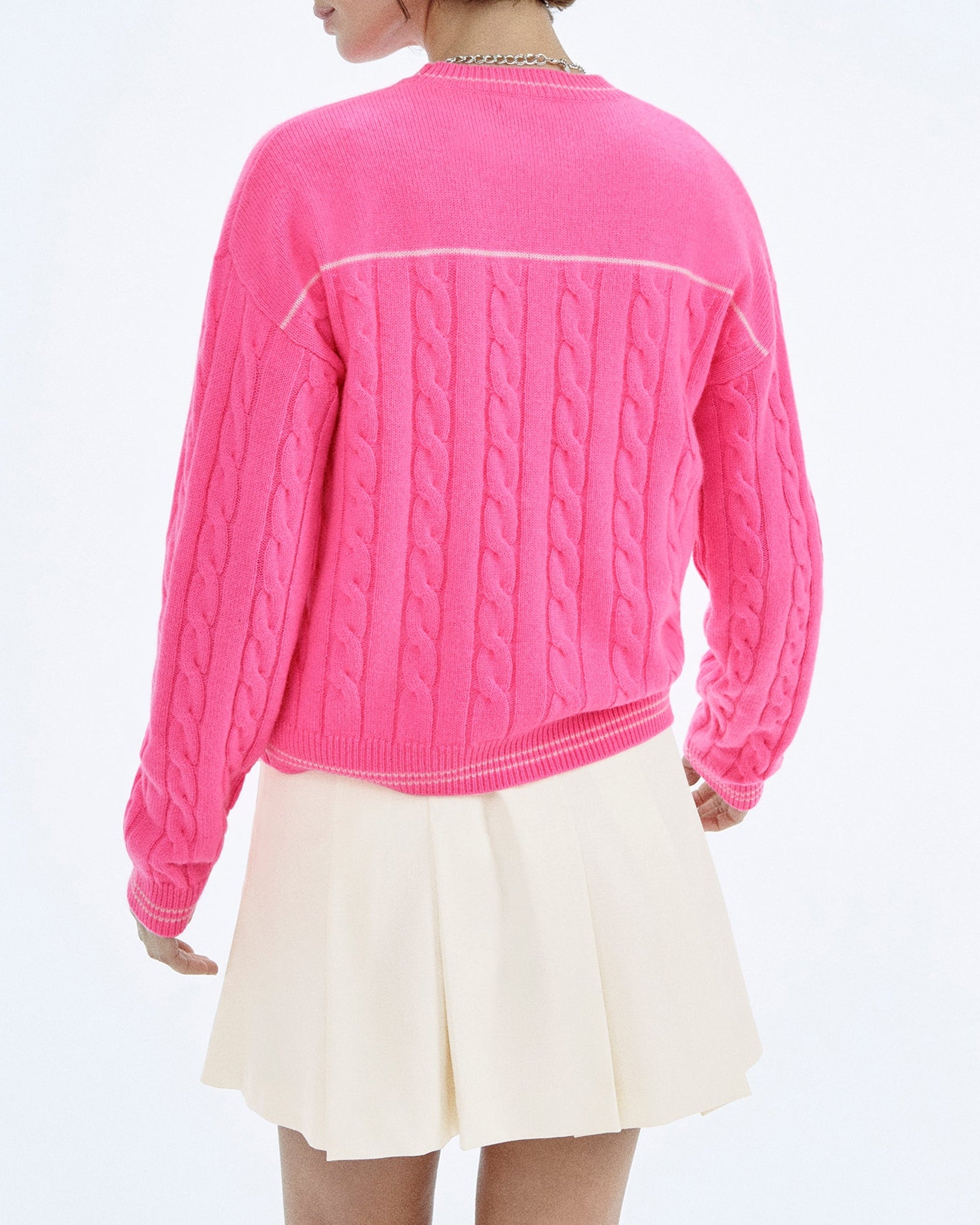 Pull à col rond Future en cachemire - Magic Pink