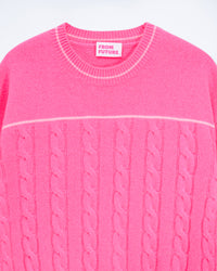 MAGIC PINK / NEW / QTY : 3 / Pull Col Rond Torsades Future - Magic Pink