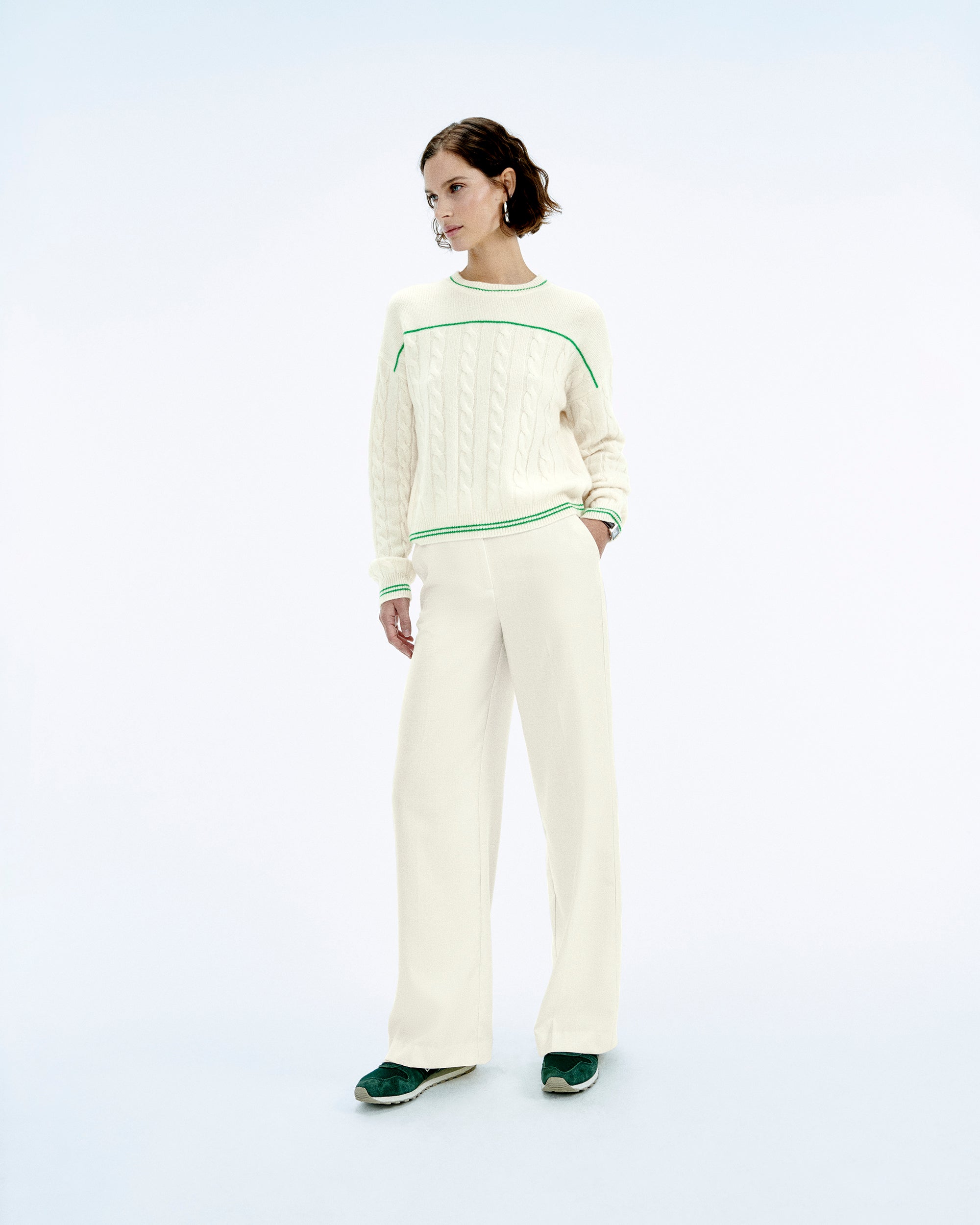 Pull Col Rond Torsades Future - Ecru