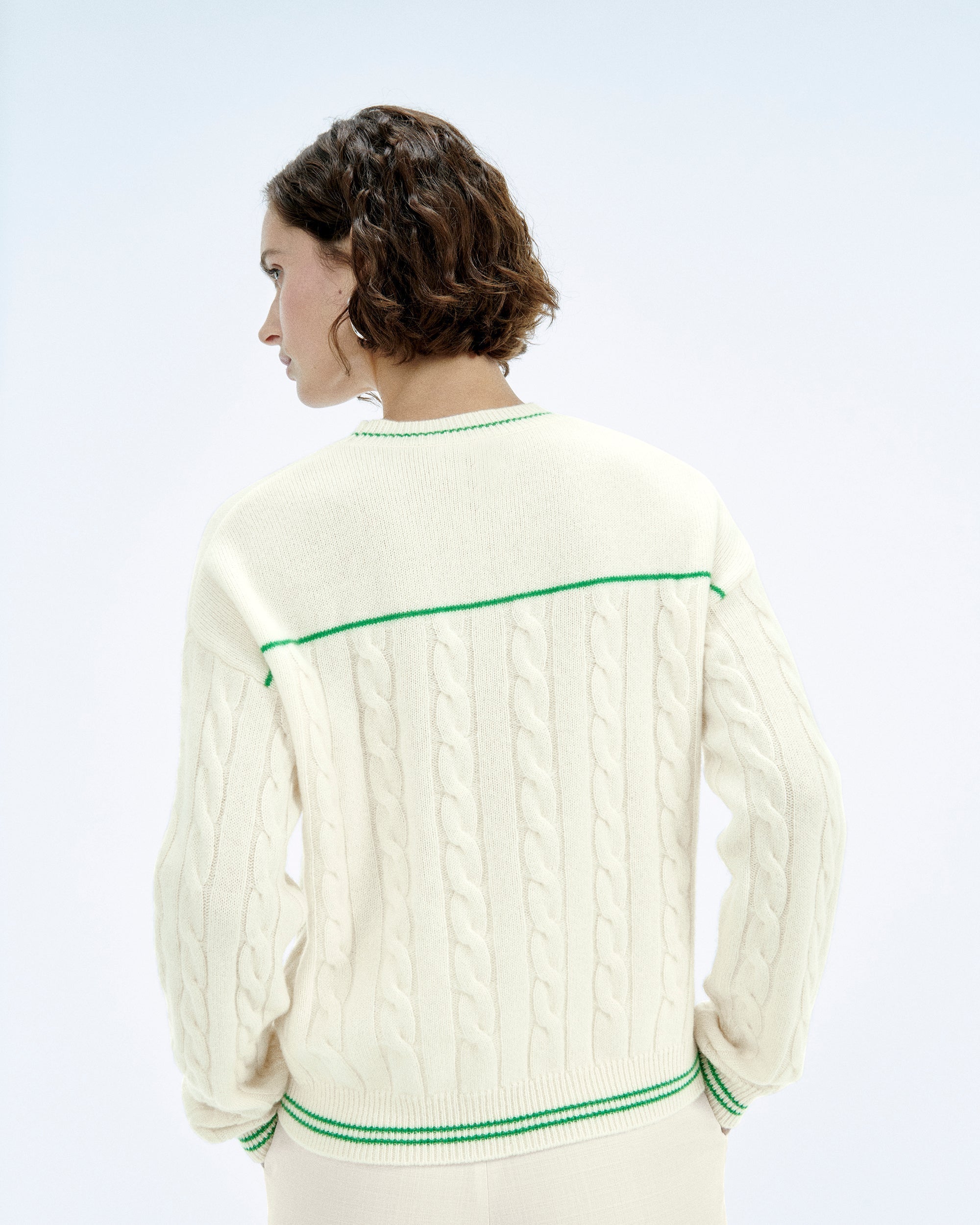Pull Col Rond Torsades Future  - Ecru
