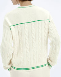 Pull à col rond en cachemire - Ecru