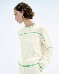 Pull Col Rond Torsades Future  - Ecru