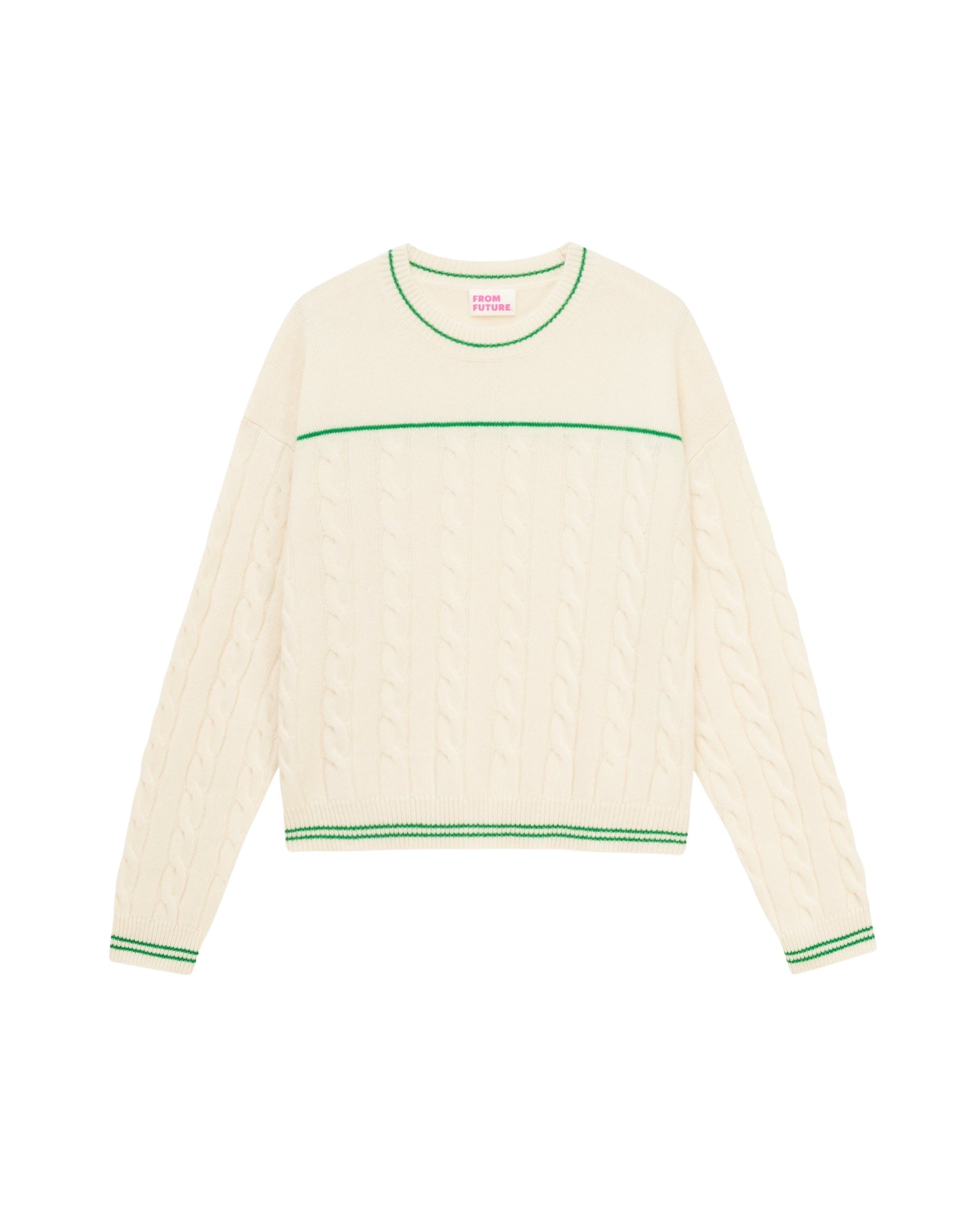 Pull Col Rond Torsades Future  - Ecru