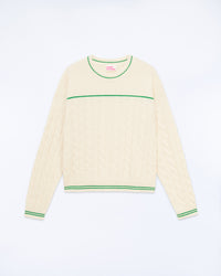 ECRU / NEW / QTY : 1 / Pull Col Rond Torsades Future - Ecru