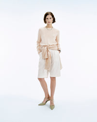 Y. ONLY PORTE / LIGHT BEIGE / NEW / QTY : 1 / Pull Col Rond Coeur Brodé - Light Beige
