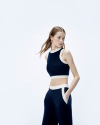 NAVY / NEW / QTY : 1 / Pull Sans Manche Bicolore - Navy