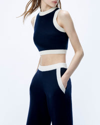 Pull sans manche en cachemire - Navy