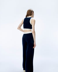NAVY / NEW / QTY : 1 / Pull Sans Manche Bicolore - Navy
