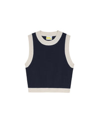 Pull sans manche en cachemire - Navy
