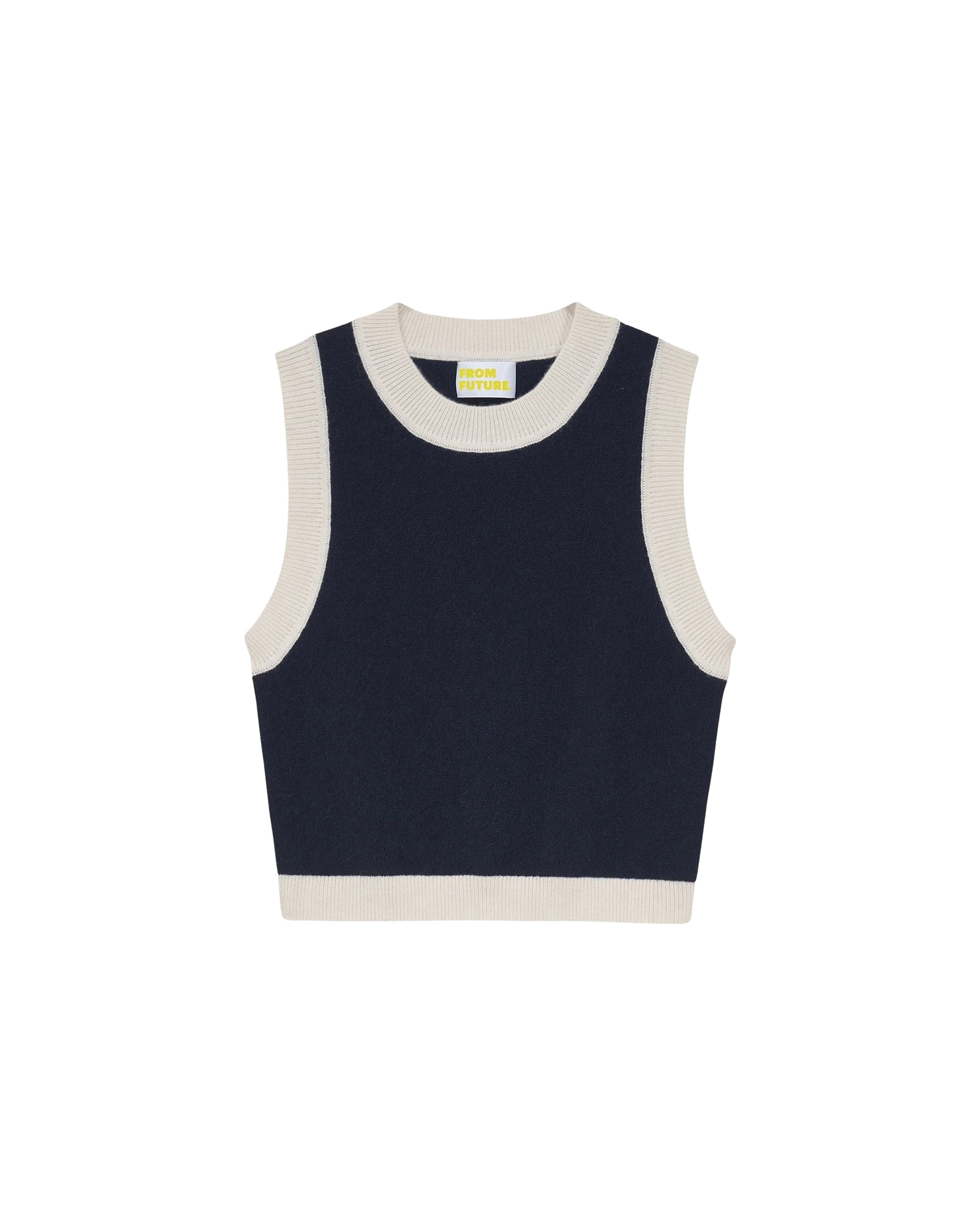 Pull sans manche en cachemire - Navy