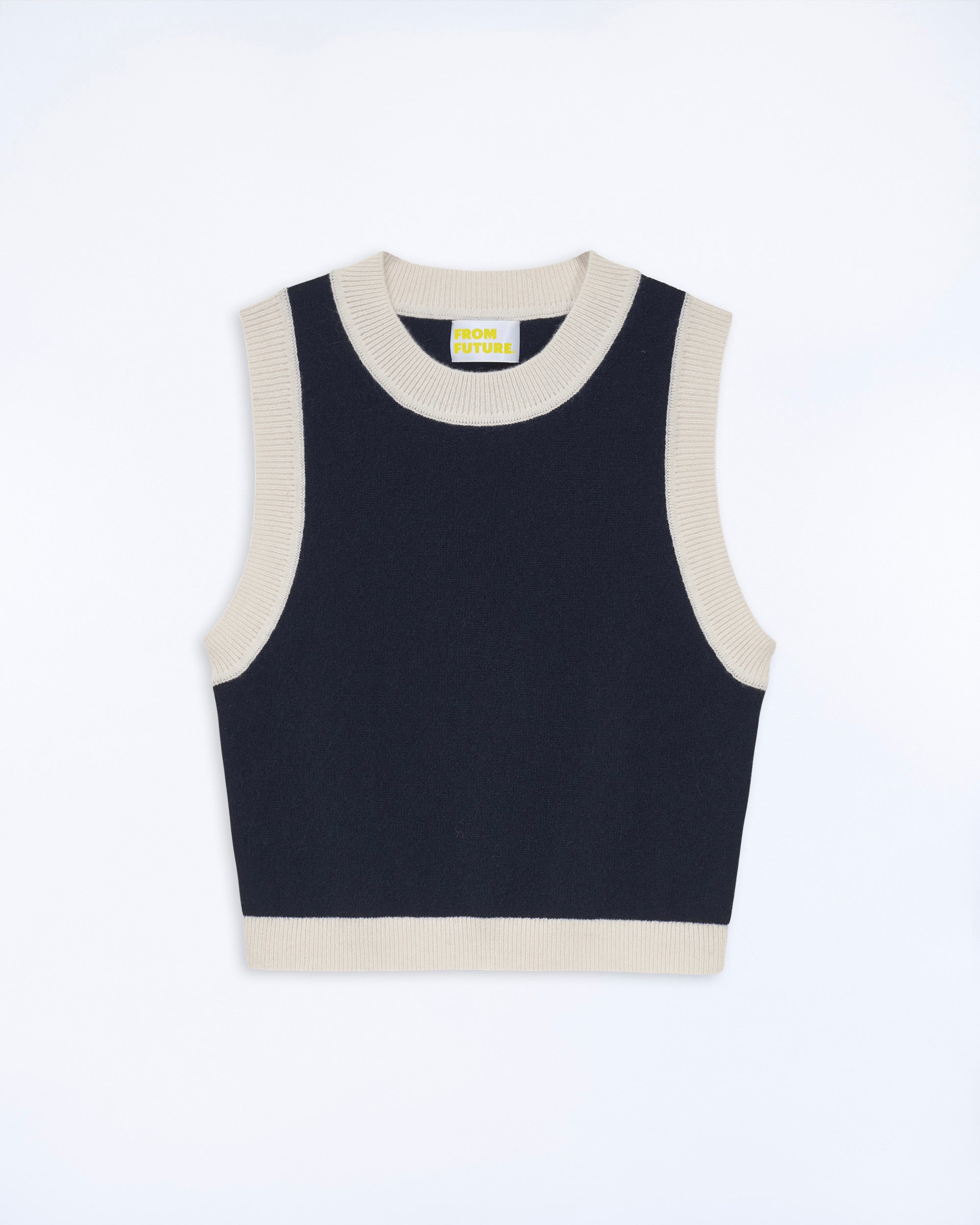 NAVY / NEW / QTY : 1 / Pull Sans Manche Bicolore - Navy
