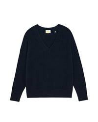 Pull oversize à col V en cachemire - Noir