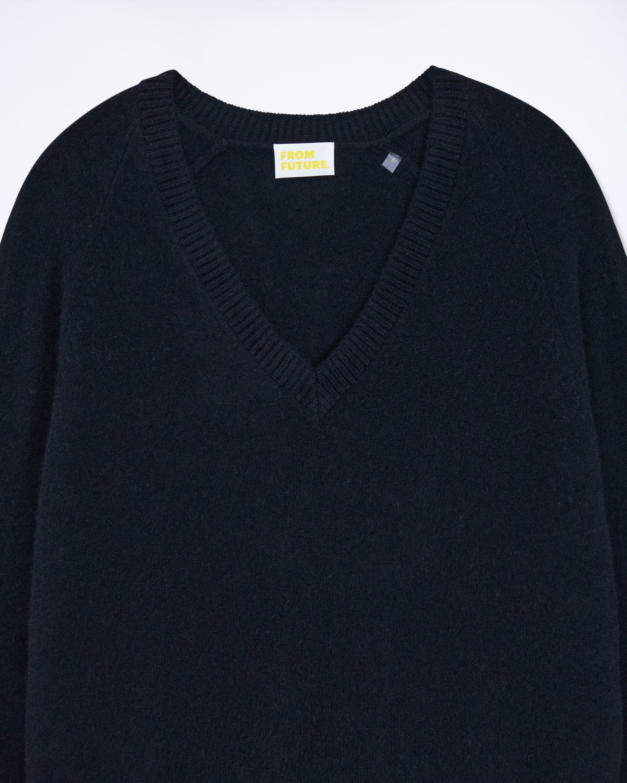 Pull oversize à col V en cachemire - Noir