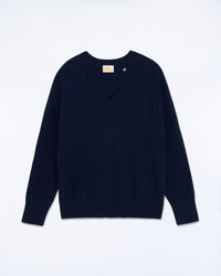 NAVY CHINÉ / NEW / QTY : 7 / Pull Col V Oversize Light - Navy Chiné