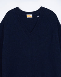 NAVY CHINÉ / NEW / QTY : 7 / Pull Col V Oversize Light - Navy Chiné