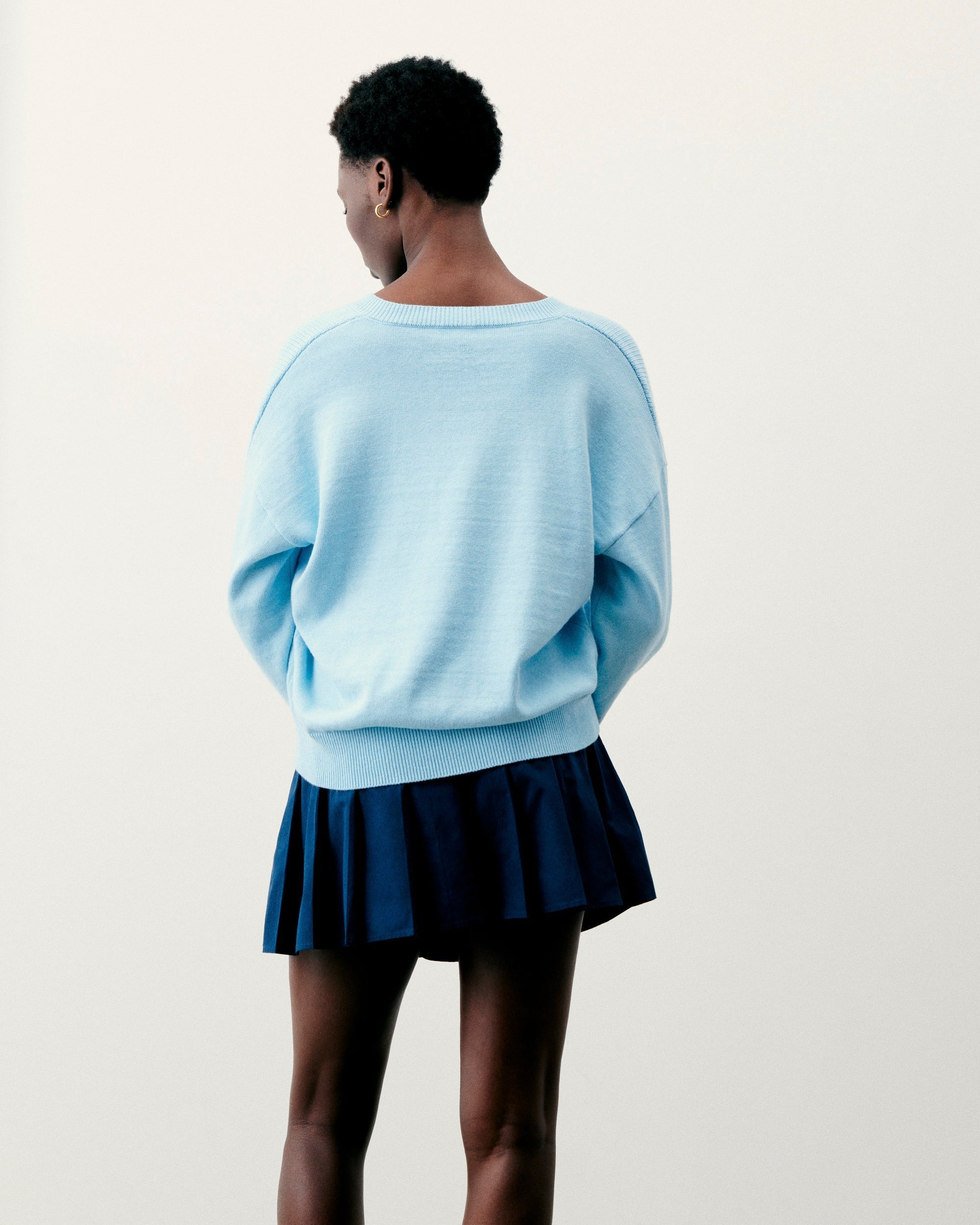 Pull à col V - Magic Blue