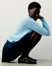Pull Col V Maille Perlée  - Magic Blue