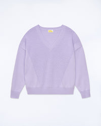 MAGIC LILAC / NEW / QTY : 6 / Pull Col V Maille Perlée - Magic Lilac