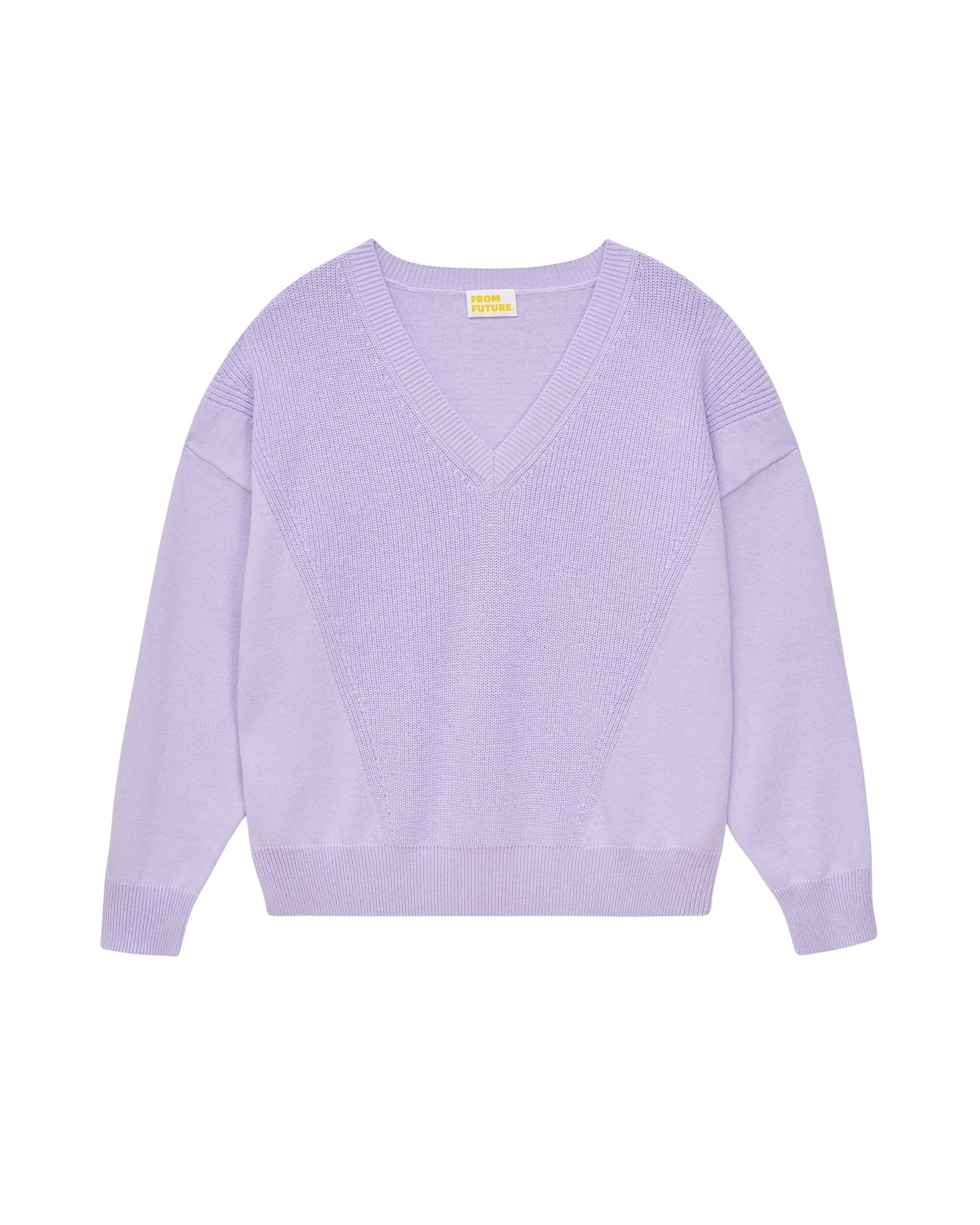 Pull Col V Maille Perlée   - Magic Lilac