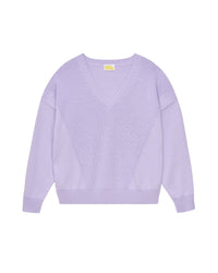 Pull Col V Maille Perlée  - Magic Lilac