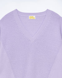 MAGIC LILAC / NEW / QTY : 6 / Pull Col V Maille Perlée - Magic Lilac