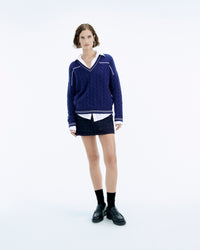 COLLEGE BLUE / NEW / QTY : 2 / Pull Col V Torsades Future - College Blue