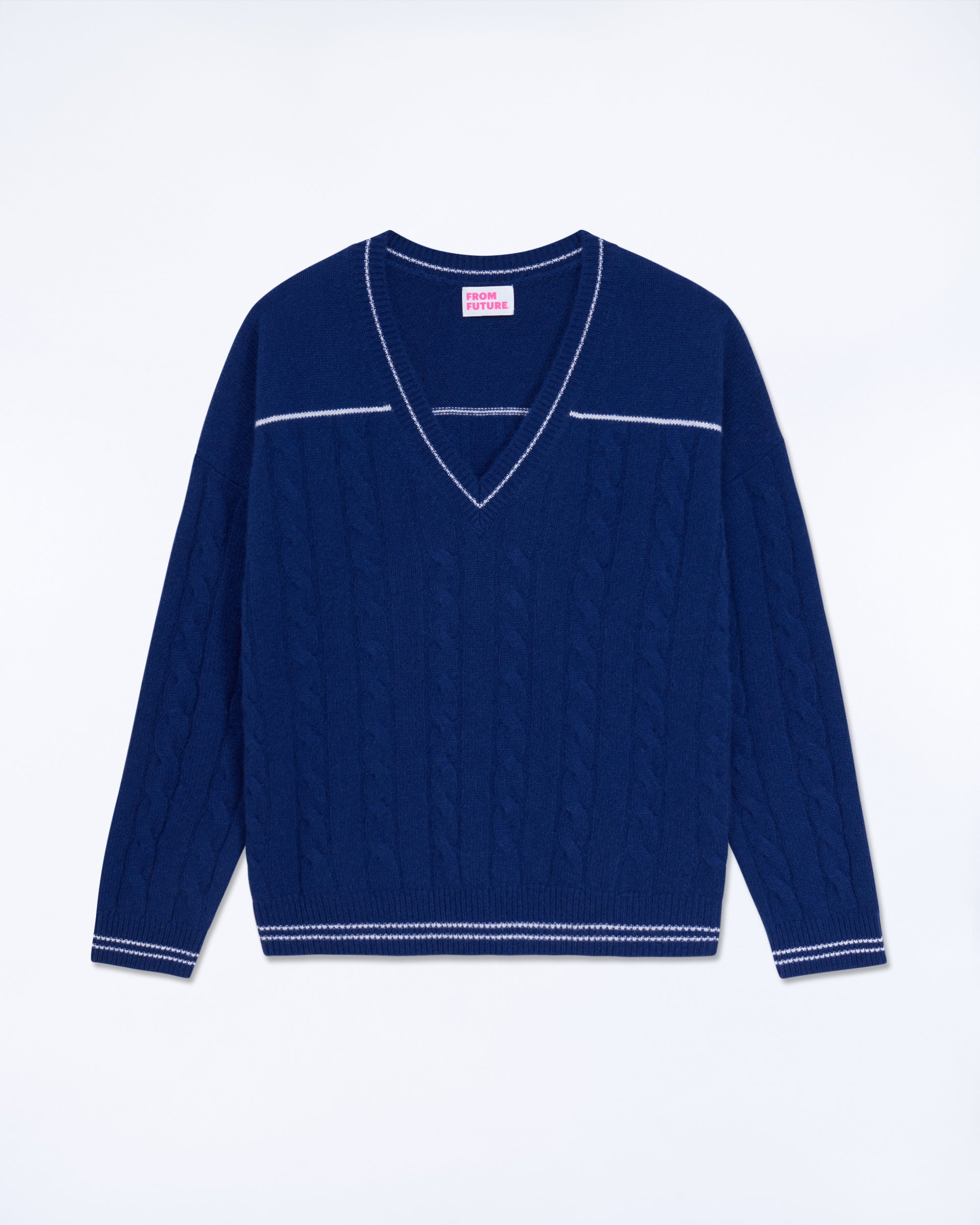 COLLEGE BLUE / NEW / QTY : 2 / Pull Col V Torsades Future - College Blue