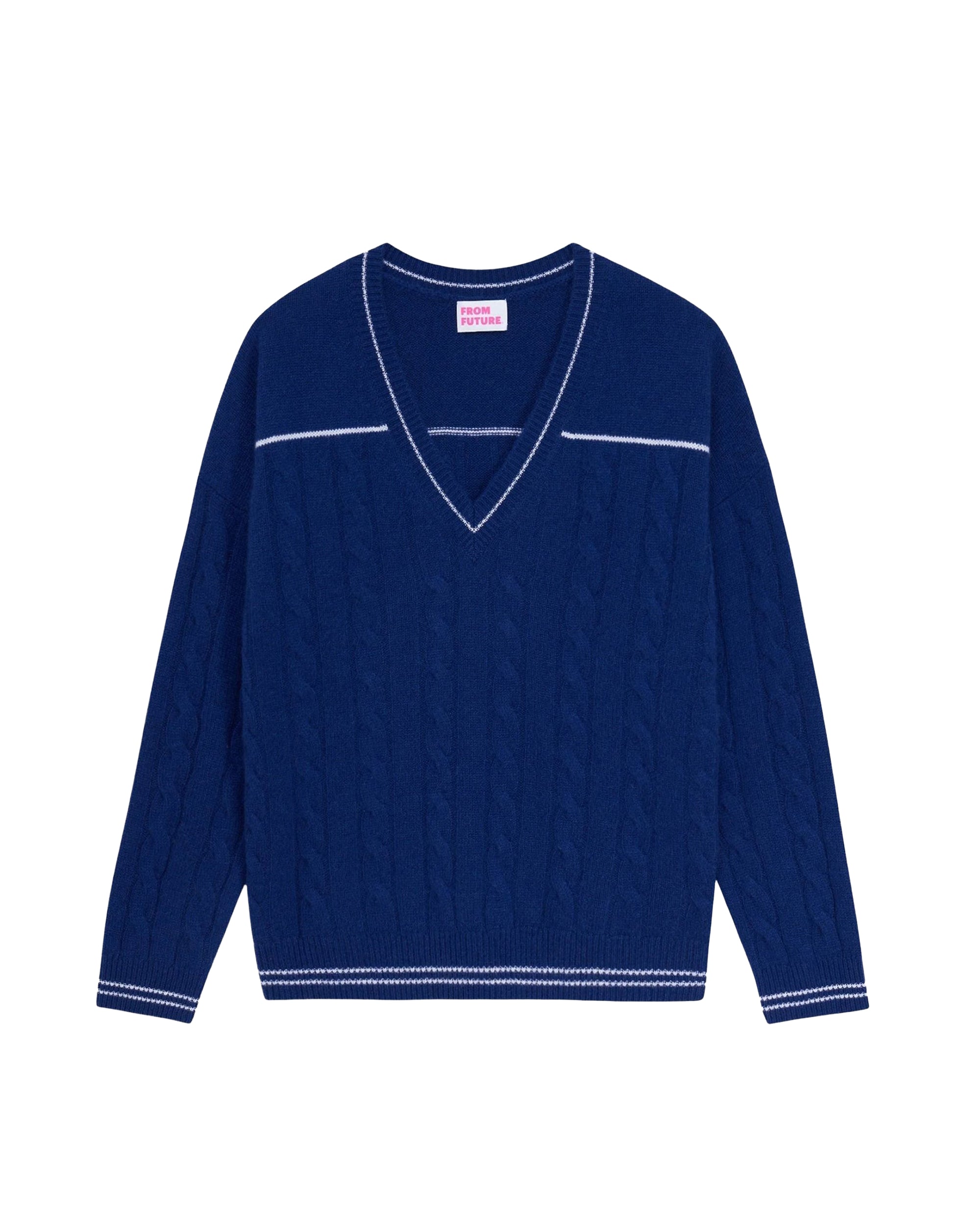 Pull à col V Future en cachemire - College Blue
