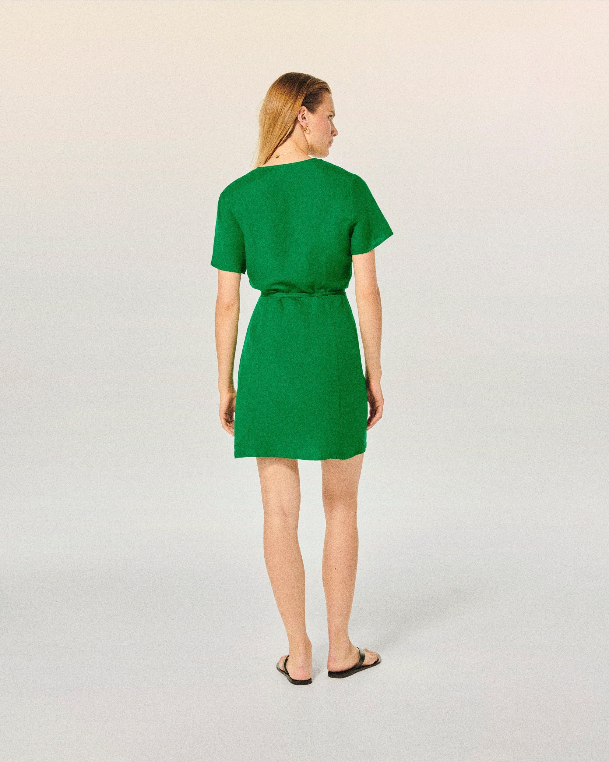 Robe Courte Manche Courte Danny  - Tropical Green