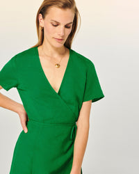 Robe Courte Manche Courte Danny  - Tropical Green