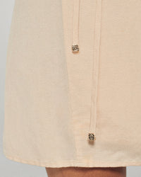 Robe à manches courtes en lin - Beige