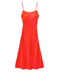 Robe longue à bretelles Gisele en soie - Utopic Pink