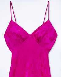ROSES JACQUARD PINK / NEW / QTY : 2 / Robe Longue Bretelle Gigi - Roses Jacquard Pink