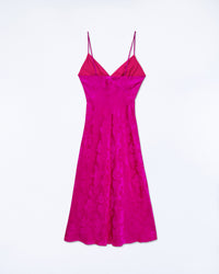 ROSES JACQUARD PINK / NEW / QTY : 2 / Robe Longue Bretelle Gigi - Roses Jacquard Pink